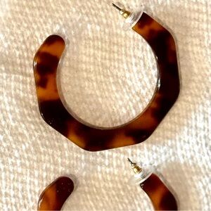 J. Crew Tortoise Shell Hoop Earrings